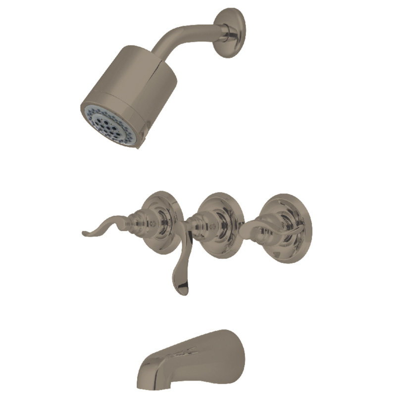 Kingston Brass NuWave French Three Handle Tub and Shower Faucet